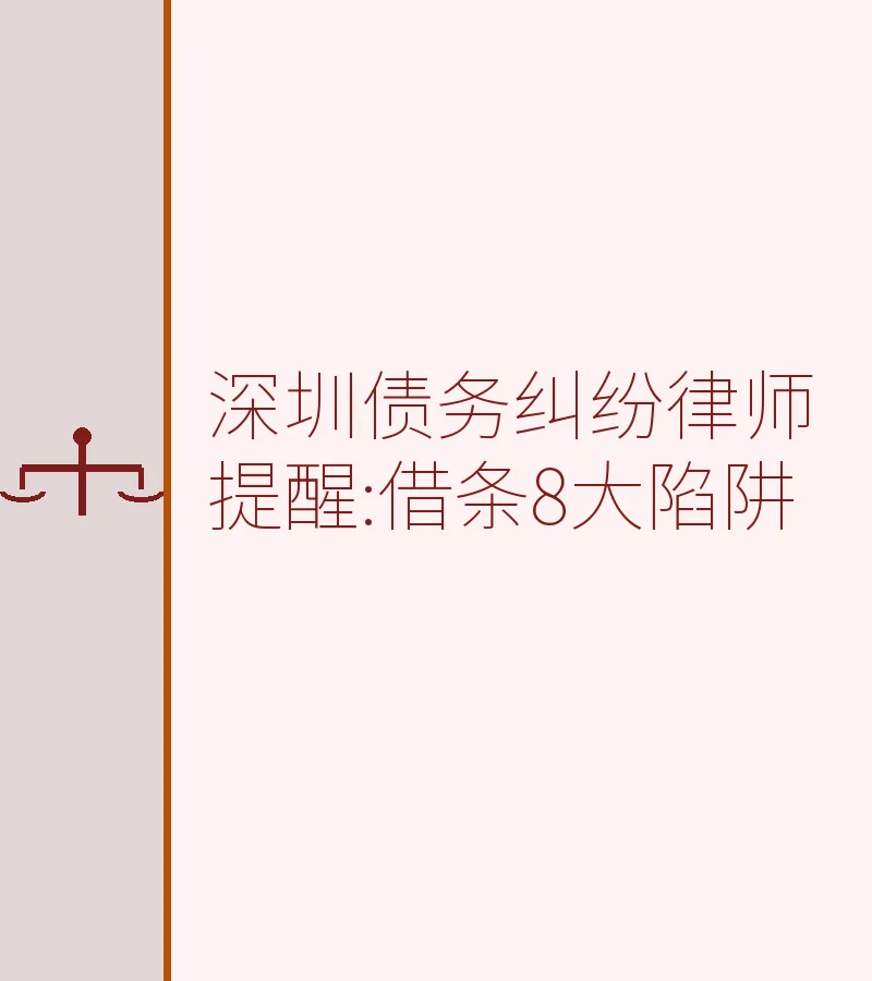 深圳债务纠纷律师提醒:借条8大陷阱