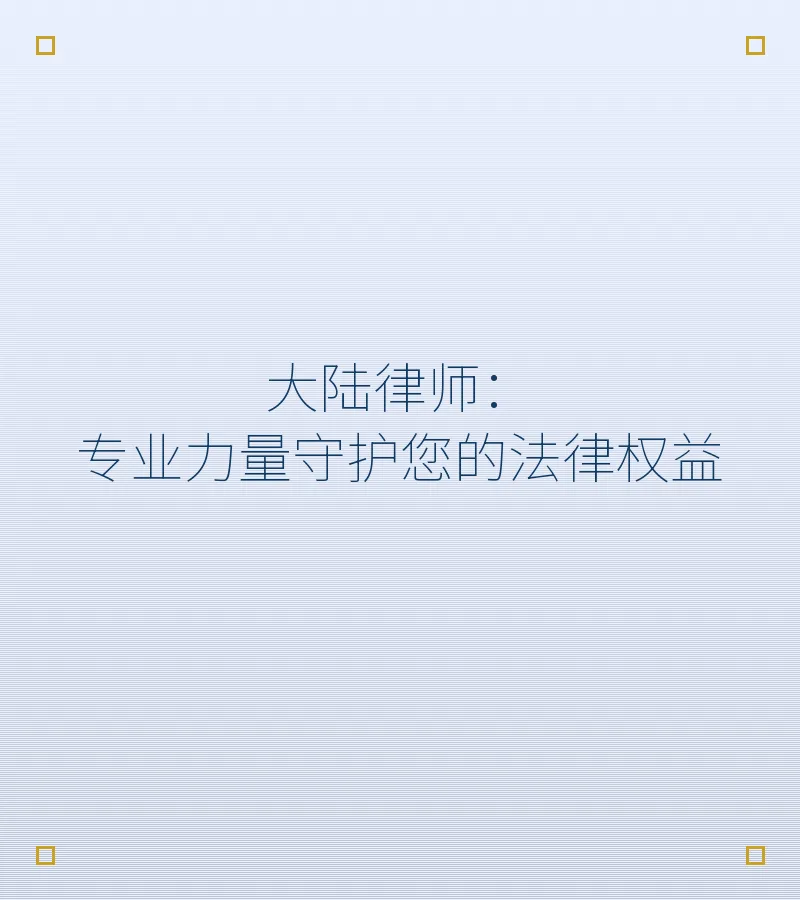 大陆律师：专业力量守护您的法律权益