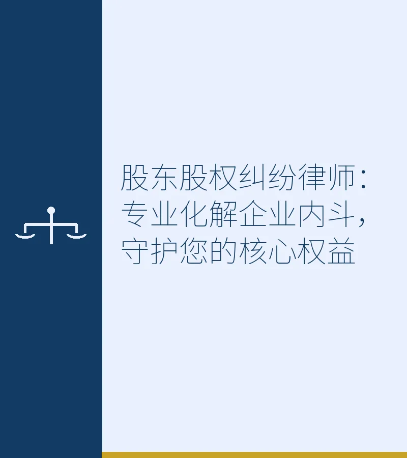 股东股权纠纷律师：专业化解企业内斗，守护您的核心权益
