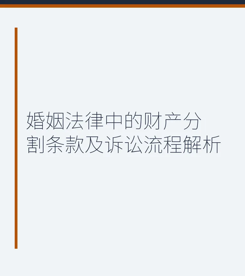 婚姻法律中的财产分割条款及诉讼流程解析