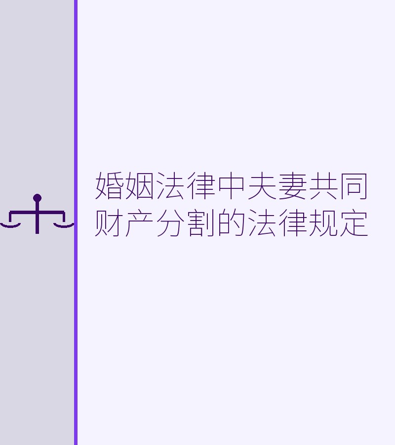 婚姻法律中夫妻共同财产分割的法律规定