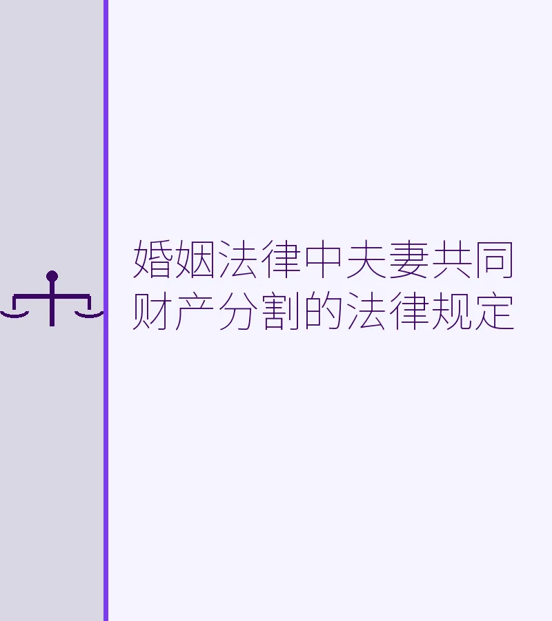 婚姻法律中夫妻共同财产分割的法律规定