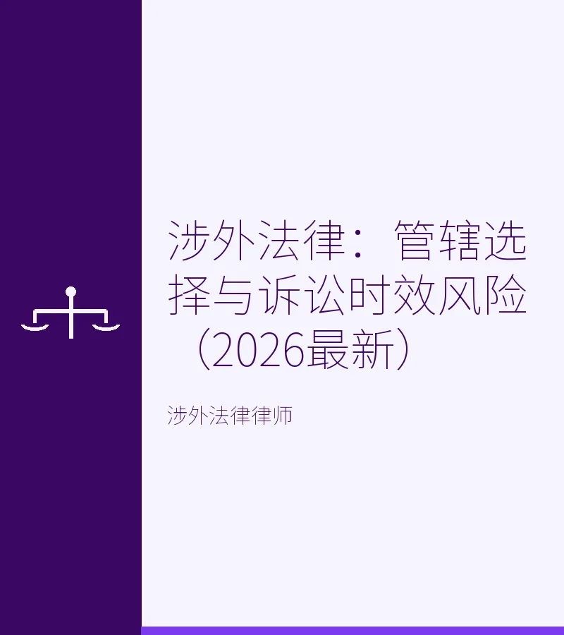 涉外法律：管辖选择与诉讼时效风险（2026最新）