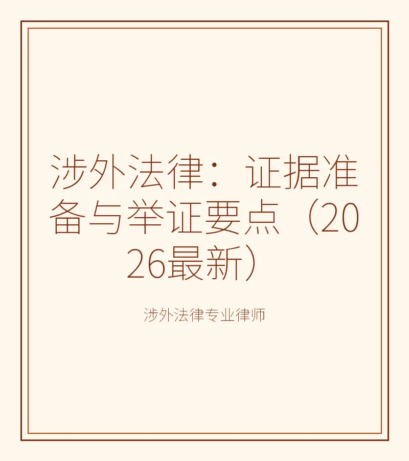 涉外法律：证据准备与举证要点（2026最新）